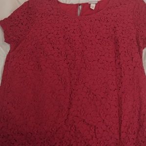 Dark pink lace blouse